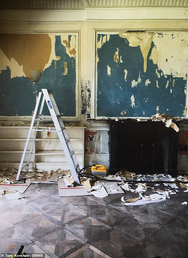 The walls of the delapidated house had to be stripped away as renovations commenced