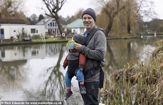 Andrew Philip's dream riverside home he bought with his wife on Pharaoh's Island in 2001 was engulfed by flames in April last year and suffered severe damage. His 18-month-old son is the area's youngest resident