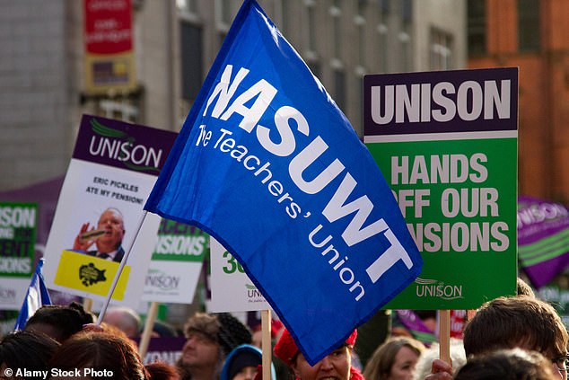 A survey of almost 4,000 teachers by the NASUWT union found many pupils are abusing drugs and alcohol on school grounds - with ketamine and cocaine also rife (pictured: the NASUWT flag)
