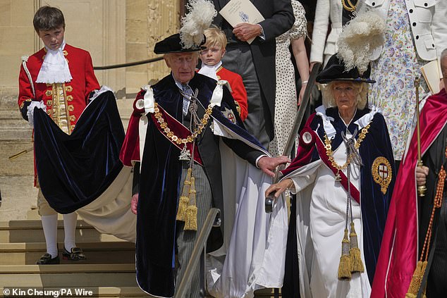 Alfred, age ten, with the King and Queen at the annual Order of the Garter Service