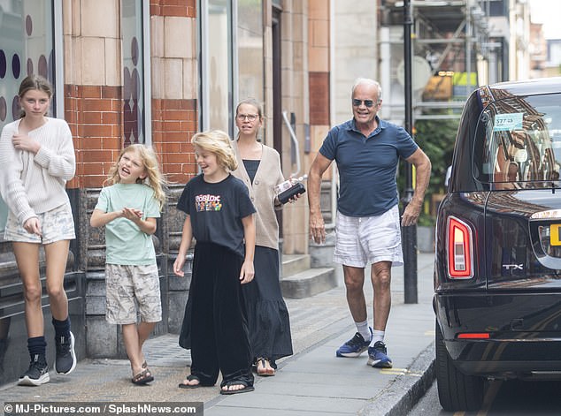 The actor and his wife were out with their daughter Faith Grammer, 12, and sons Kelsey Gabriel Grammer, 10, and Auden 'James' Ellis Grammer, eight