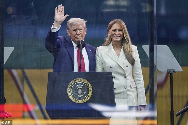 Two of Trump's three wives have been immigrants - Ivana and Melania (right), who is from Slovenia and came to America in 1996
