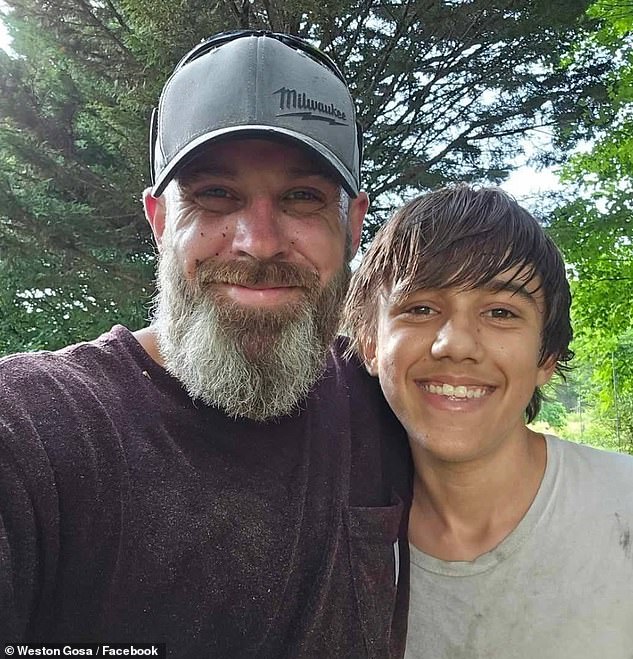 Weston Jr. is pictured with his father, Weston Sr.