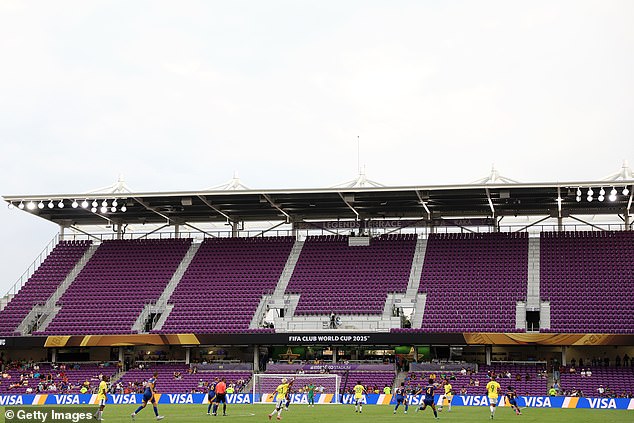 The number of fans inside the stadium barely improved even when the game finally began