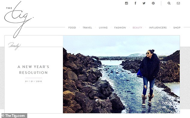 A candid snap of Meghan embracing nature appeared on The Tig, alongside her New Year's Resolution for 2016