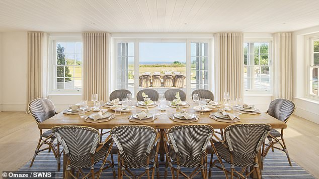 Dining for ten at the substantial property, which overlooks the north Norfolk coast. Outside is another table and chair for al fresco meals