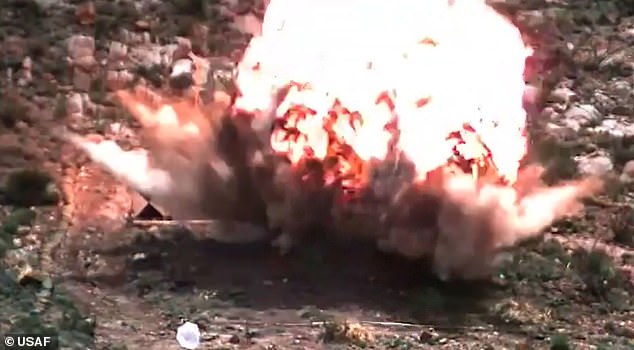The terrifying blast from a B-2 stealth bomber dropping a pair of GBU-57 ordnance penetrators