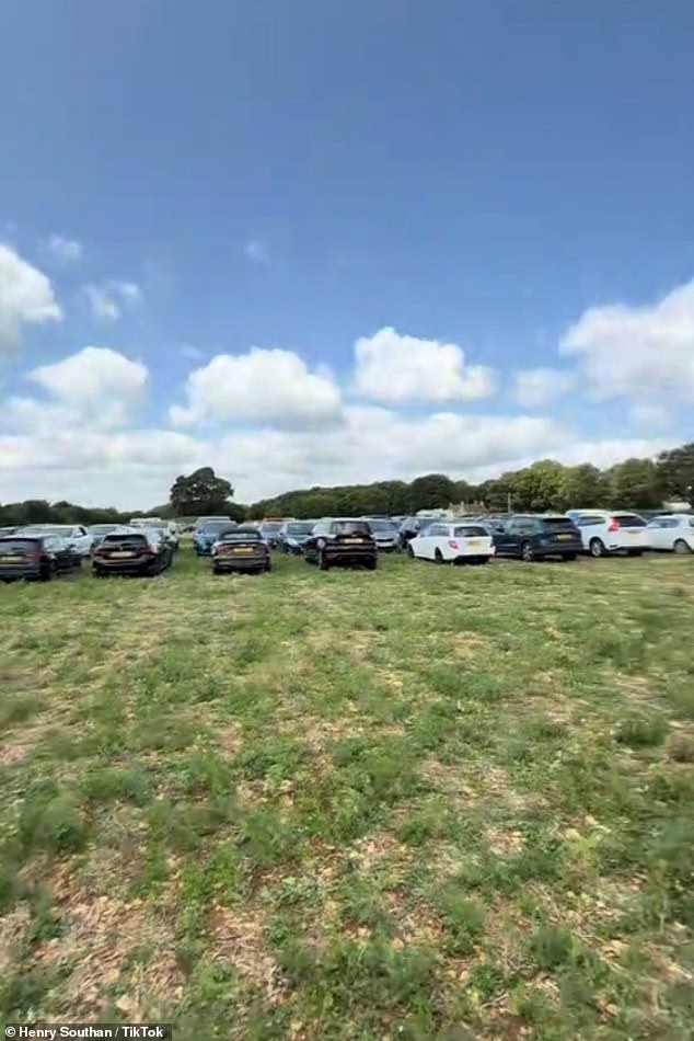 He said in his video as he arrived at the overflow car park: 'It's like arriving at Glastonbury - this is the overflow car park. I am in a field far away from the pub!'