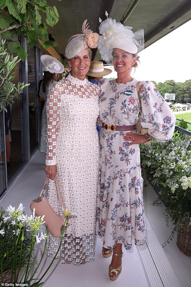 Harriet's outfit was by the same designer as Sophie, Duchess of Edinburgh , who wore an ivory appliqué daisy lace ensemble from Suzannah London, costing £3,780