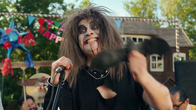 The skit that shows someone playing a young version of Ozzy performing at a children¿s birthday party before horrifying them by eating the head of a toy bat