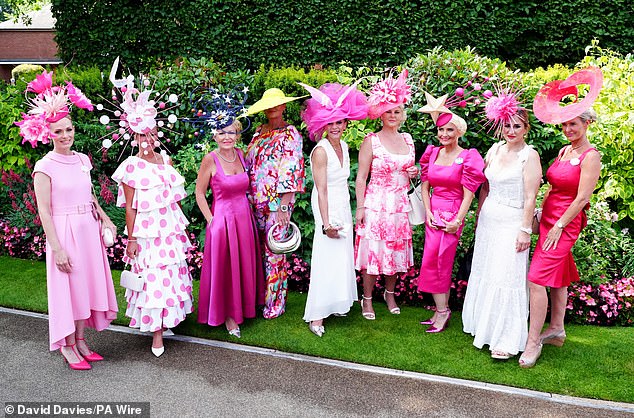 Pretty in pink! These radiant ladies all dressed in various shades of pink and white to celebrate the second day of Royal Ascot
