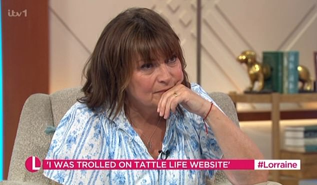 The 55-year-old, who is the founder of company Skin Rocks, appeared on Wednesday's episode of Lorraine to talk about teen skin care, but ended up touching upon the online forum through her own experience with it