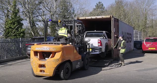The Dispatches programme also showed enforcement officers raiding suspect containers at ports and recovering a white pick-up truck
