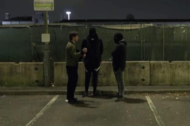 Journalist Matt Shea (left) speaks with car thieves who boasted of stealing up to 20 cars a month