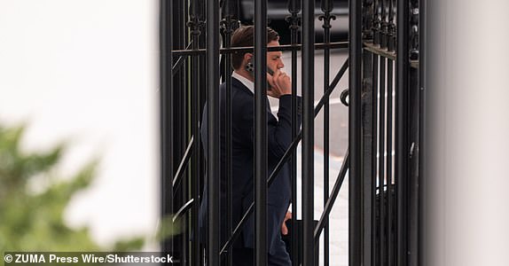 Mandatory Credit: Photo by Andrew Leyden/ZUMA Press Wire/Shutterstock (15362772a) Vice President JD VANCE emerges from the West Wing of the White House on the phone following a meeting with the National Security Council in the Situation Room concerning Iran on June 17, 2025. VP Vance Leaves The White House, Washington, District of Columbia, USA - 17 Jun 2025
