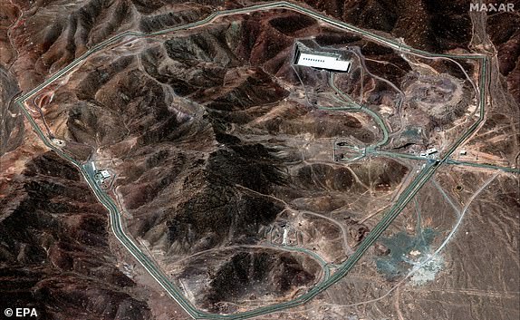 epa12182835 A handout satellite image made available by Maxar Technologies shows the Fordo (Fordow) nuclear facility, Iran, 14 June 2025 (issued 18 June 2025). Israel has been conducting strikes across Iran since 13 June, targeting nuclear, military and energy facilities, prompting Iran to launch retaliatory waves of missiles and drones toward Israel.  EPA/MAXAR TECHNOLOGIES HANDOUT -- MANDATORY CREDIT: SATELLITE IMAGE 2025 MAXAR TECHNOLOGIES -- THE WATERMARK MAY NOT BE REMOVED/CROPPED --HANDOUT EDITORIAL USE ONLY/NO SALES