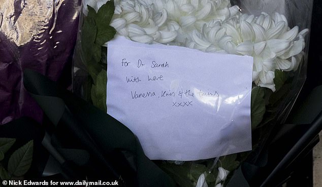 Known professionally as Sarah Steinberg, she previously worked in the creative industries and was a popular member of the community. Above, tributes including flowers and letters were left for the 69-year-old