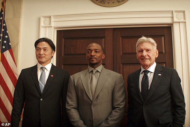 Harrison Ford plays US President Thaddeus Ross, a wildly unpredictable occupant of the Oval Office opposite Anthony Mackie as the new Captain America