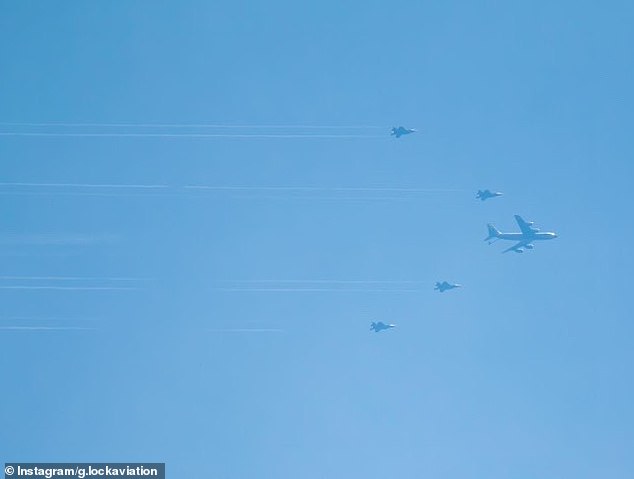 US aircraft have been seen deploying over the UK as tensions rise in the Middle East
