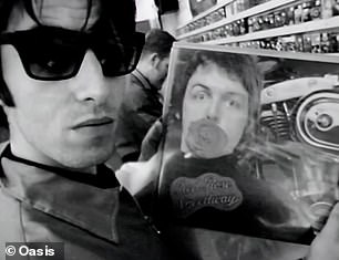 The band can be seen sifting through the disks in the music video