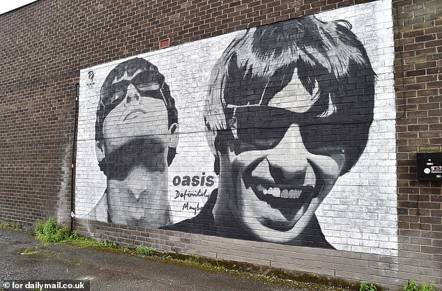 The brothers' legacy means Sifters is often visited by fans and tourists - including people from as far away as South Korea and Japan (Pictured: A mural of Oasis at the side of Sifters)