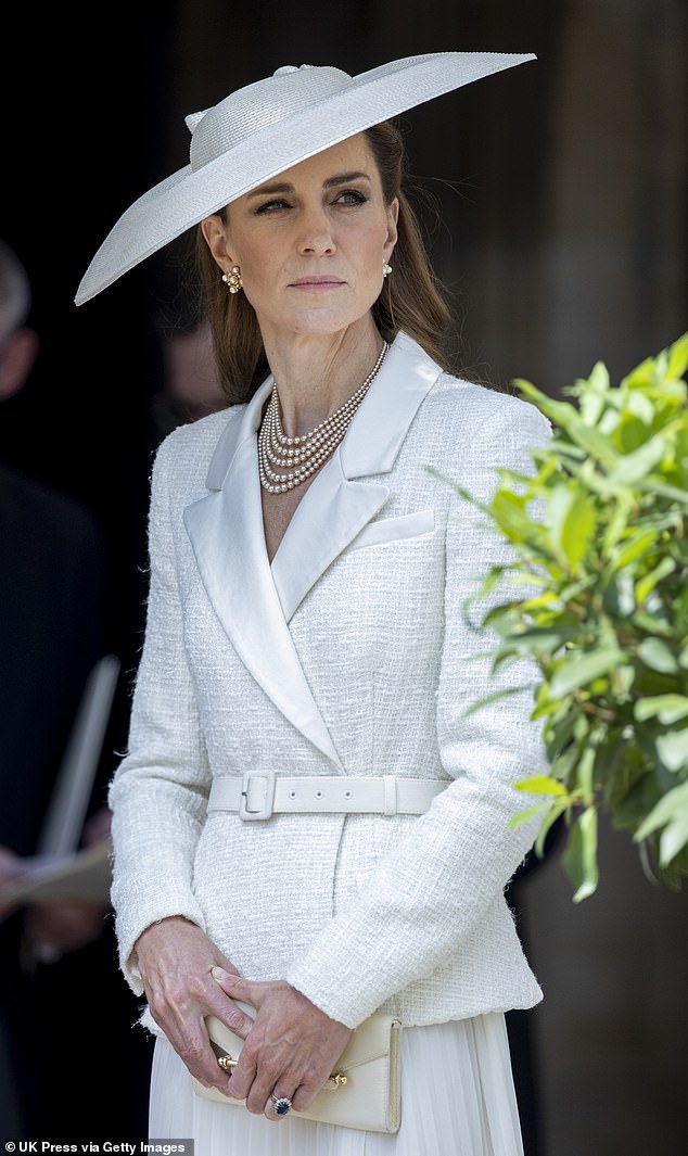The Princess of Wales attends the Order of the Garter service at St. George's Chapel, Windsor Castle on June 16, 2025
