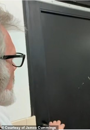 In a video shared with DailyMail.com, Cummings filmed himself returning to the scene of the alleged encounter, recounting how it unfolded in the now-defunct steam room of the fitness gym (pictured)
