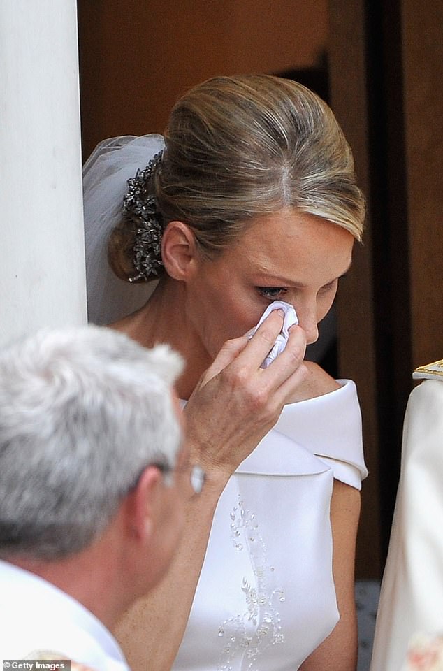 Princess Charlene was seen shedding a tear on her wedding day to Prince Albert in 2011