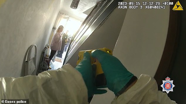 The footage from the arresting officer's bodycam shows how he entered the house with a Taser drawn