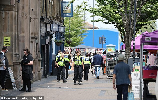 Police on patrol in Rotherham town centre earlier this week