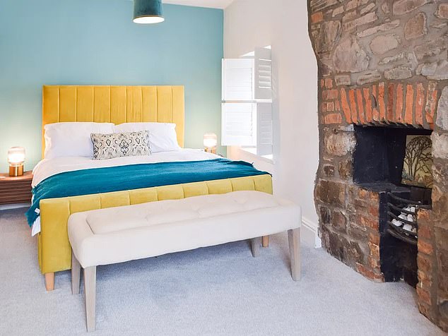 One of the bedroom's in the property also features a fireplace