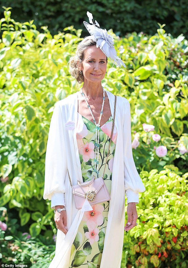 While Lady Victoria Hervey, 48, opted for a green patterned dress, white blazer and fascinator