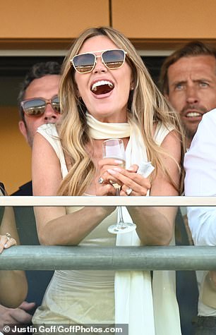 Abbey Clancy was also spotted enjoyed the day's events