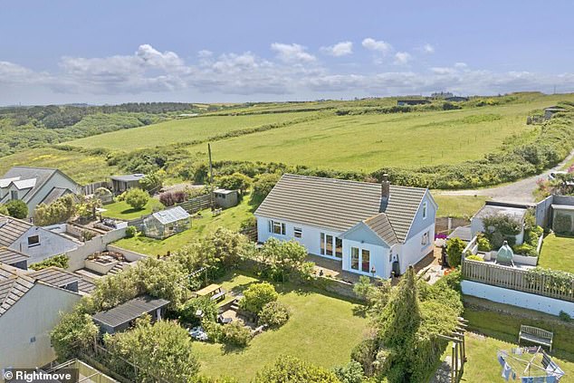 Coastal views: This detached bungalow in Cornwall is on sale for £1,100,000