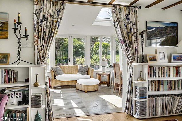 Chic: The property's owners have maintained period features while modernising the house