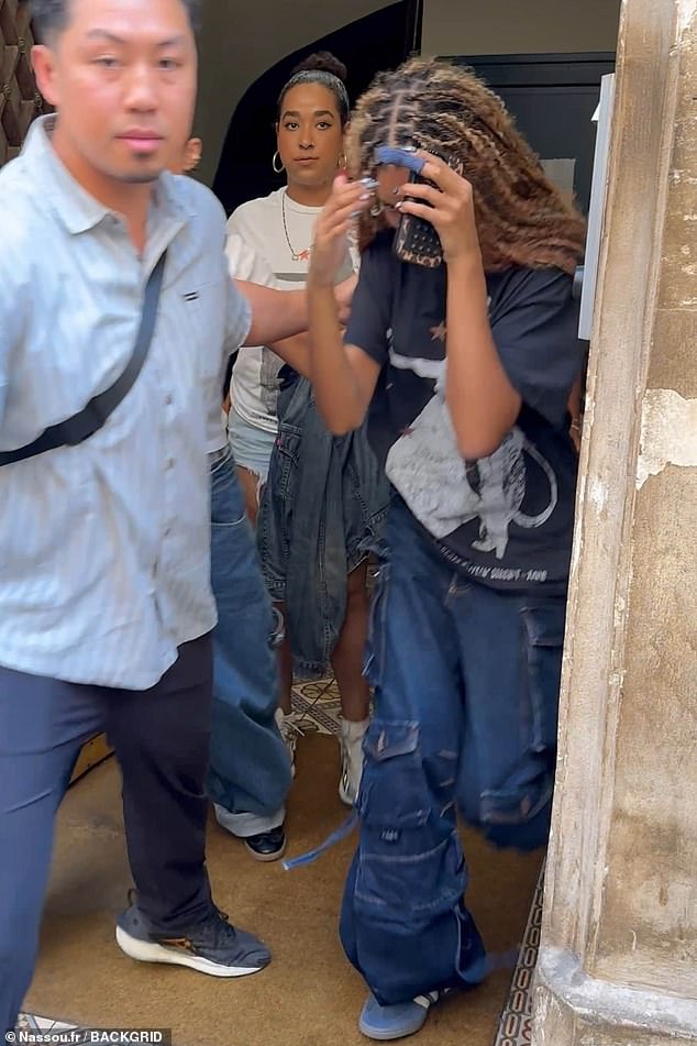She was seen making a discreet entrance into a Paris restaurant as she landed in the French capital