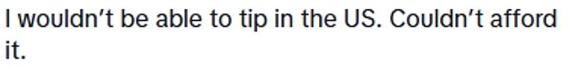 The clip racked up almost 800,000 views and over one thousand comments - and some Britons ranted about having to tip staff when holidaying in the States