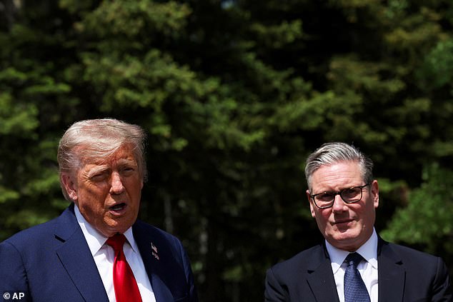 Keir Starmer and Donald Trump speak to the media at the G7 summit in Kananaskis, Alberta