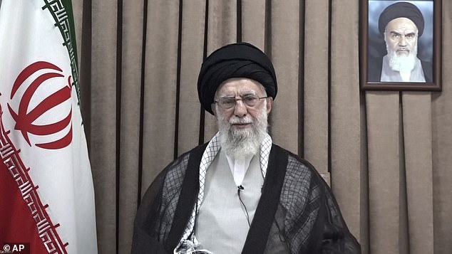 This photo released on Wednesday, June 18, 2025, by the official website of the office of the Iranian supreme leader, shows Supreme Leader Ayatollah Ali Khamenei in a televised speech