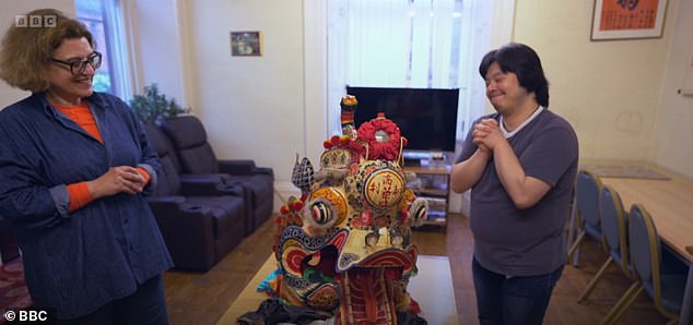They experts met with Kaming (pictured), a member of the Scottish city's Hakka Chinese community, who wanted help to restore a Chinese unicorn head to its former glory