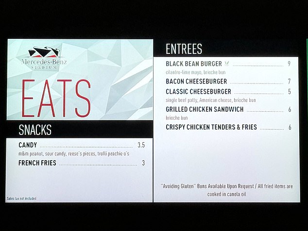 The venue shared its price list for various food and drink items ahead of the tournament