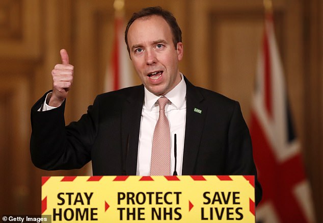 Matt Hancock was the health secretary during the Covid-19 pandemic. He is pictured giving a briefing to the public in January 2021