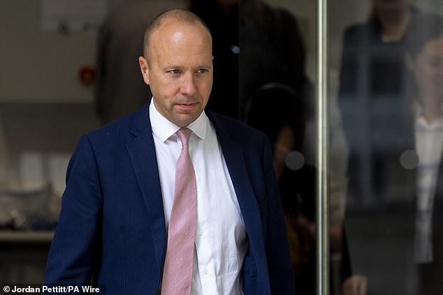 Matt Hancock was pictured giving evidence at the Covid-19 public inquiry last month