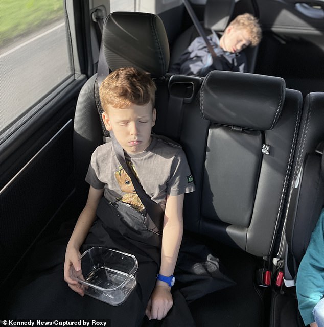 Roxy Wallis feared she would have to take her sons Austin (back) and Ted (front) to hospital after they suddenly fell ill and lethargic after consuming popular slushy drinks