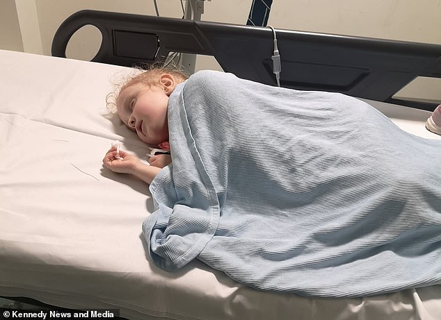 Four year-old Marnie Moore spent three days in hospital after consuming a 500ml slushy drink