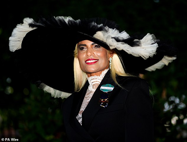 Monochrome magic! This racegoer opted for an eye-catching monochrome ensemble when attending the annual event