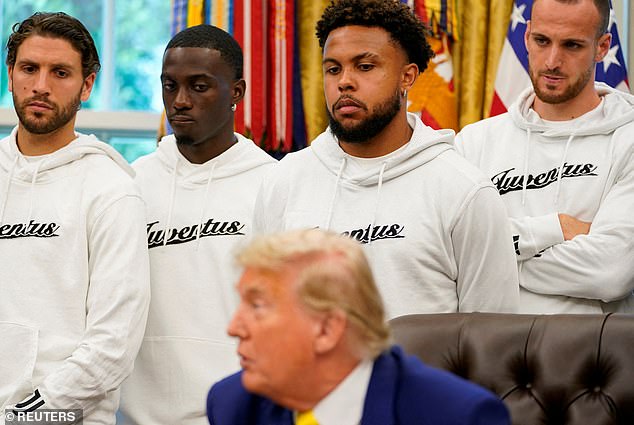 Weston McKennie (second right) has previously branded Trump 'racist' and stated he is not the right man to be US President