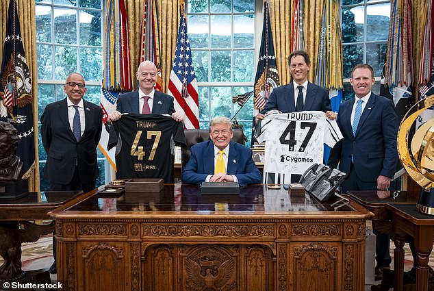 Trump was presented with a Juventus shirt at the Oval Office just hours before the Serie A giants played in the Club World Cup