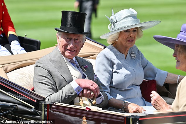 King Charles and Queen Camilla once again led the royals arriving at the Berkshire racecourse