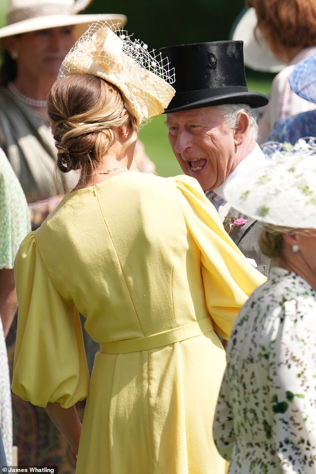 Ms Sperling was seen in animated conversation with an amused King Charles - who this week appears to have given his royal seal of approval